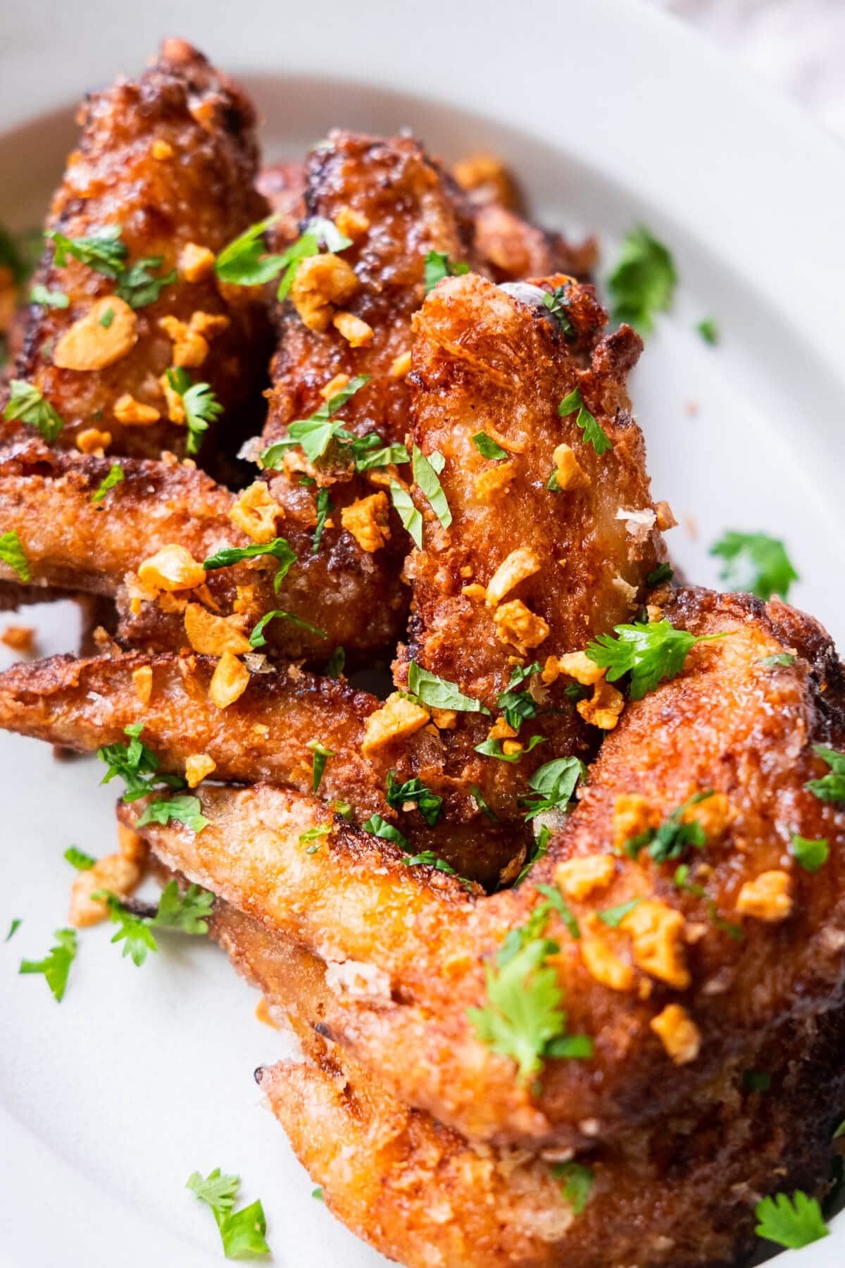 Pok Pok chicken wings recipe served on a plate. 