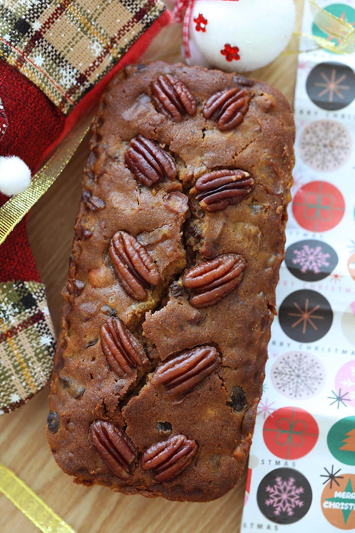 Moist fruit cake for Christmas.