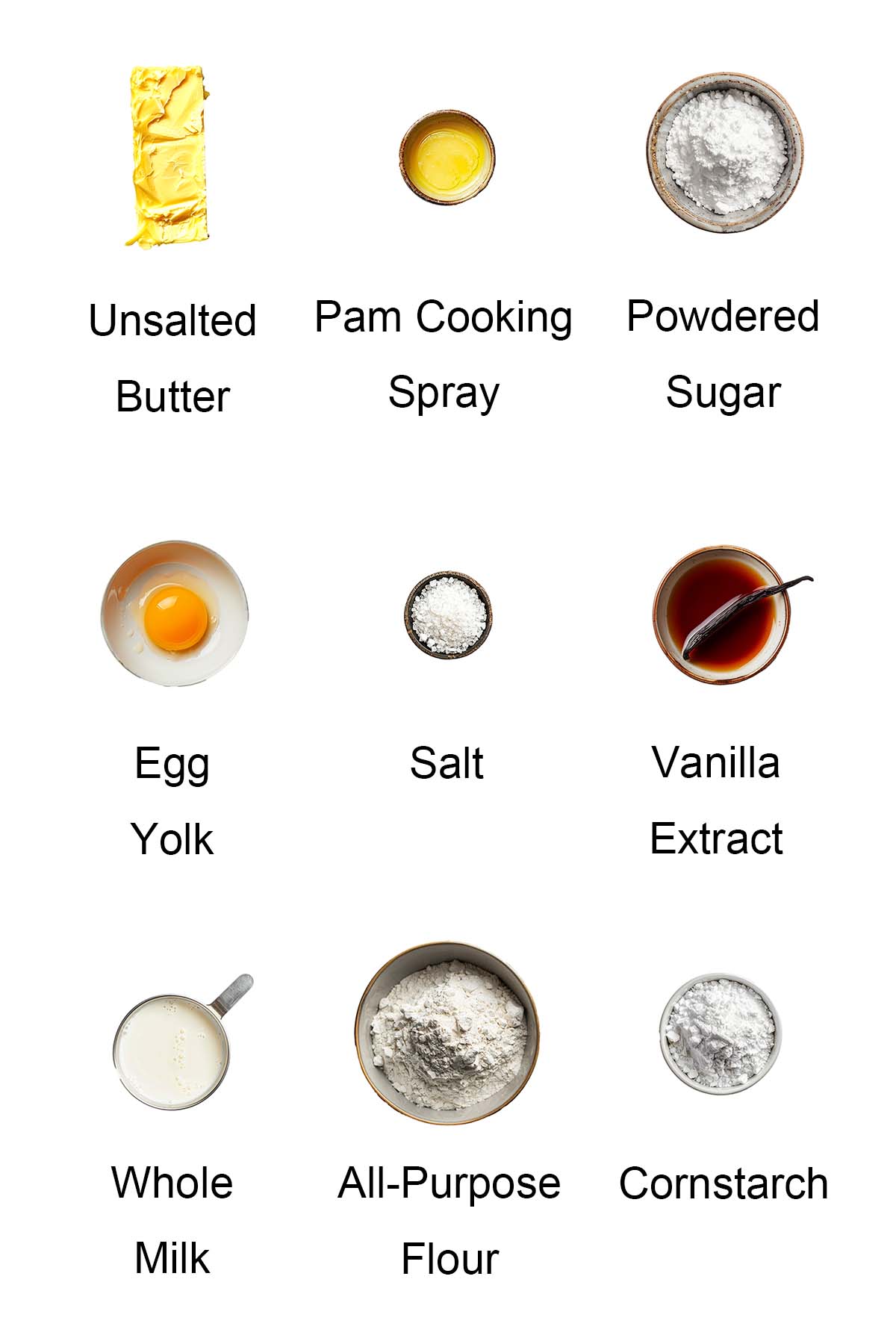 Ingredients for butter cookies.