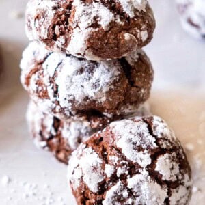 Chocolate crinkle cookies with butter.