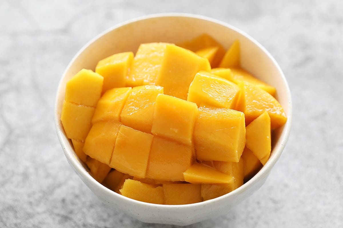 Fresh mango for mango chutney recipe.