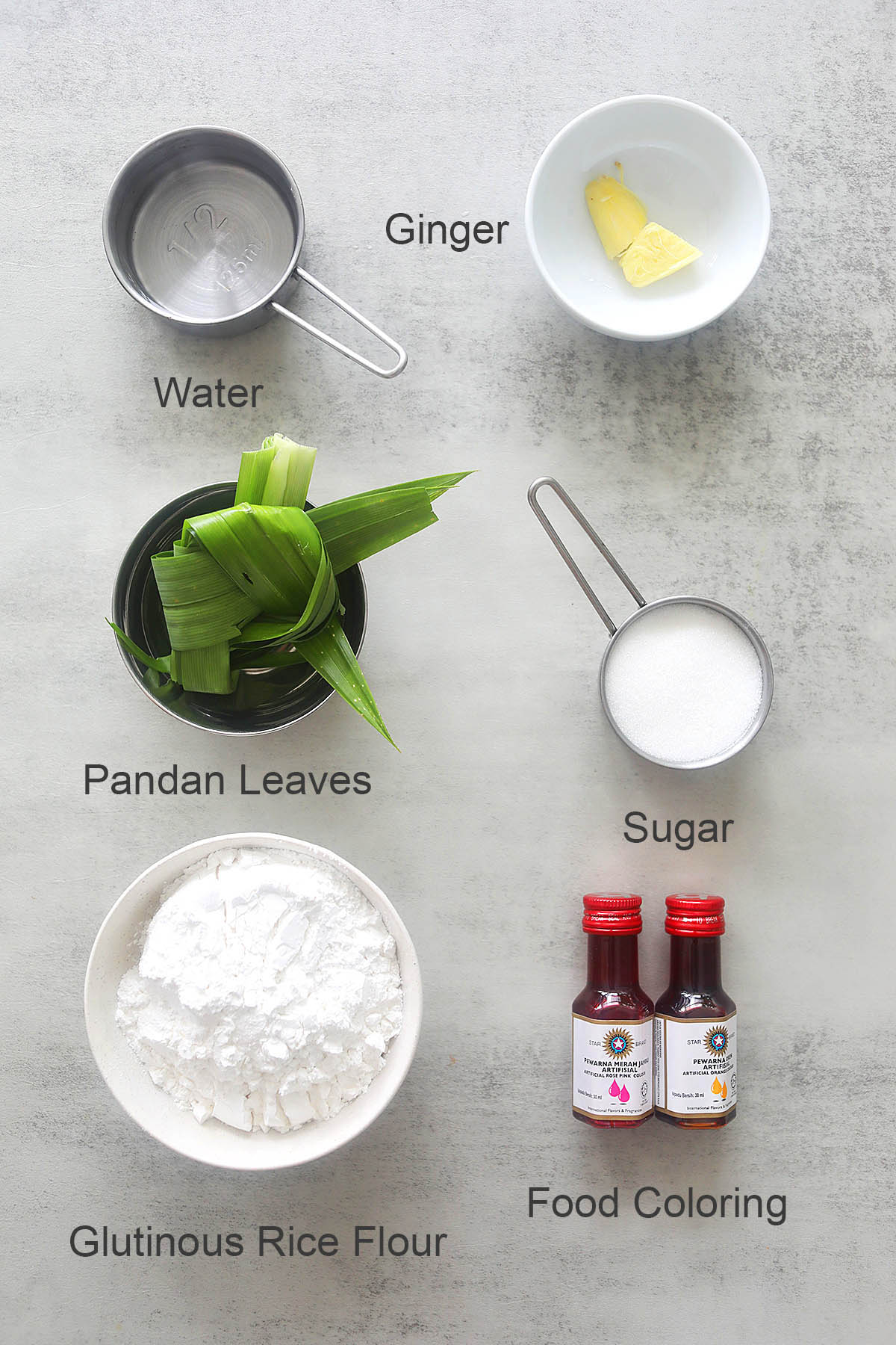 Tang Yuan ingredients.