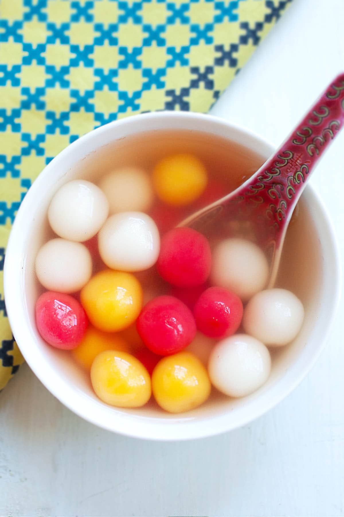 Tangyuan served in a bowl.