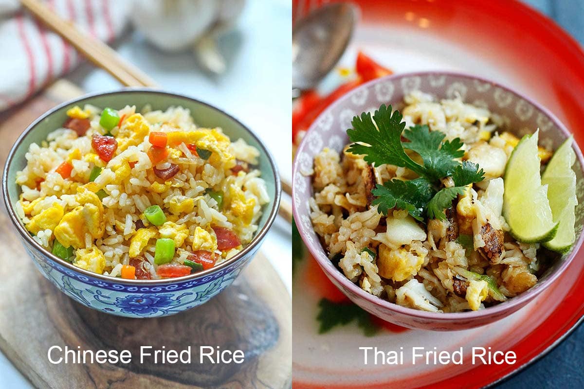 Difference between Chinese fried rice and Thai fried rice.