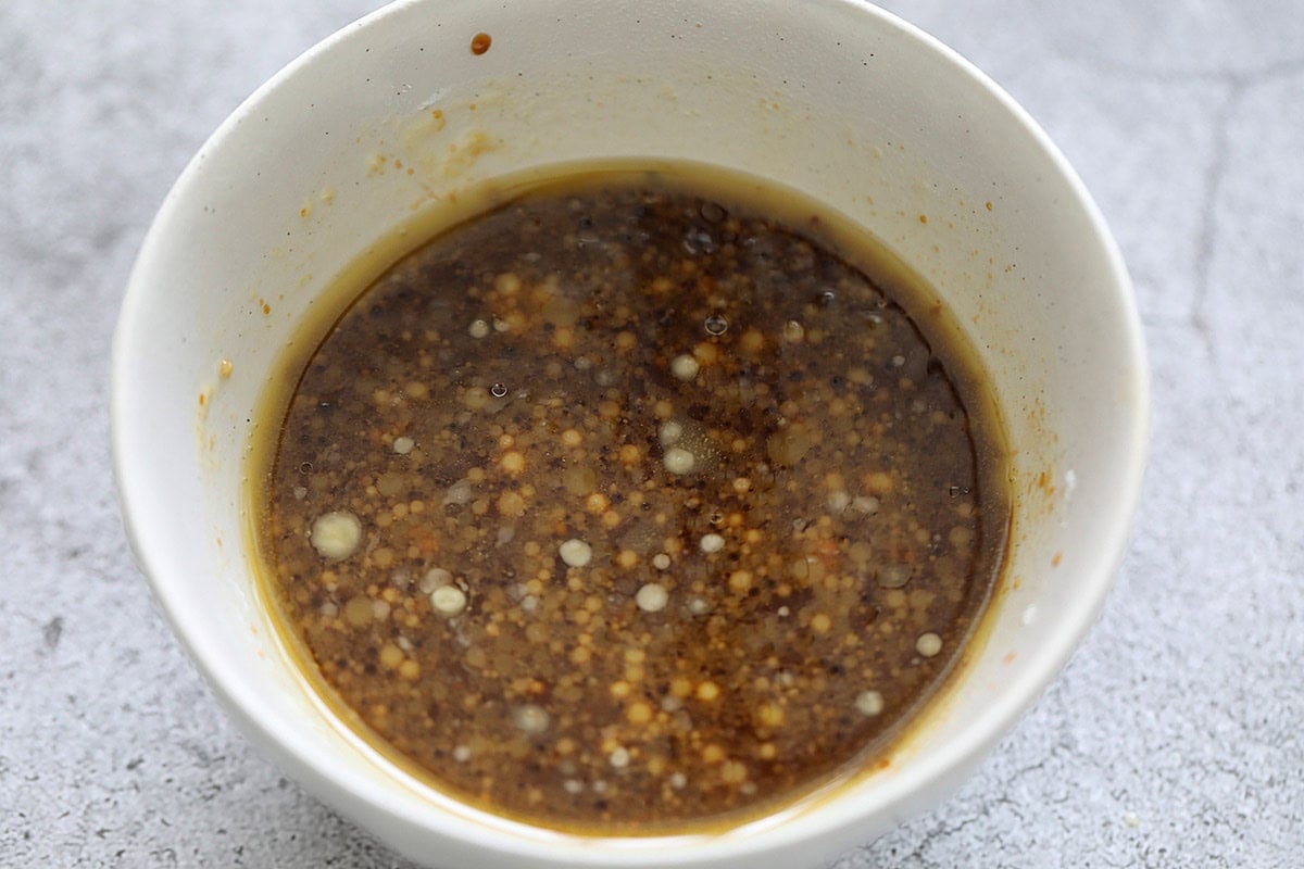 Chinese garlic sauce in a small bowl.