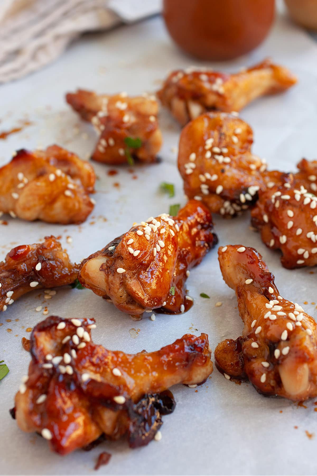 Easy oven baked soy honey chicken wings recipe.