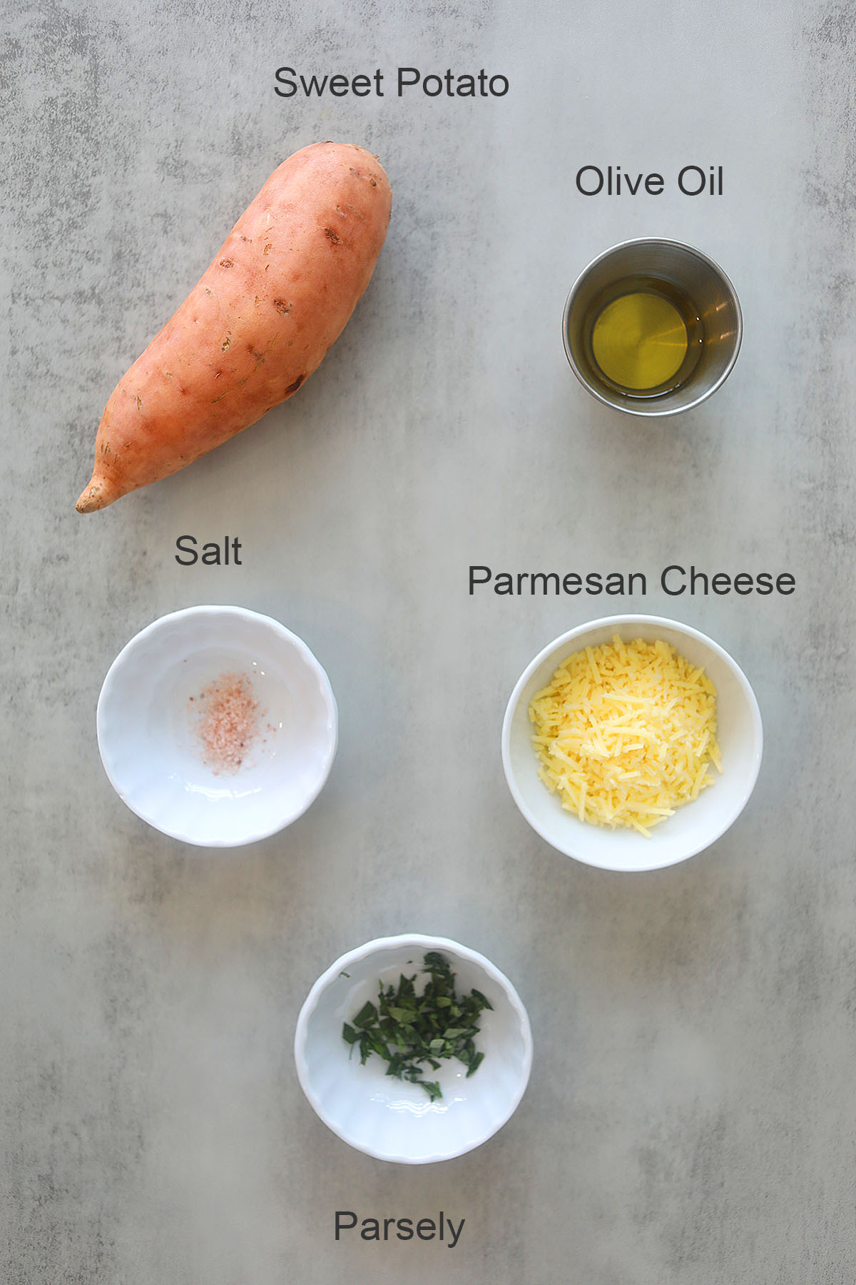 Ingredients for air fryer sweet potato fries.