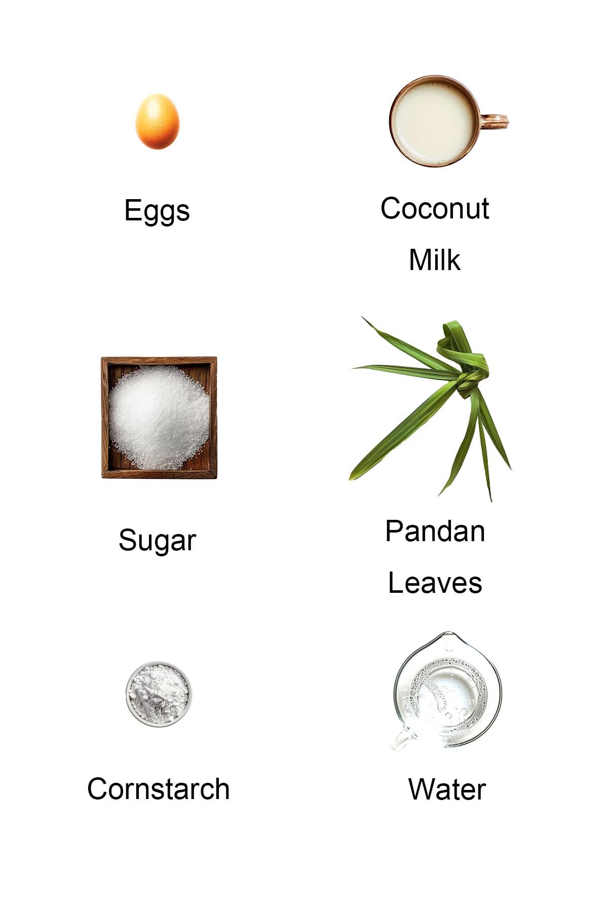 Ingredients for coconut jam.