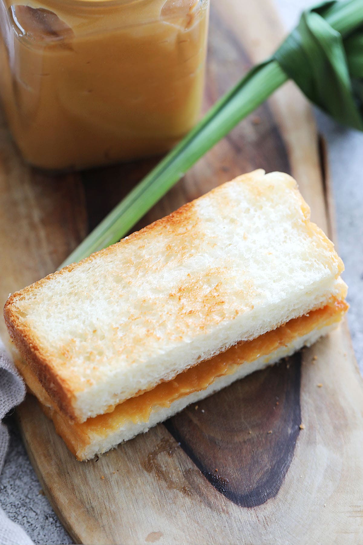 Authentic homemade Malaysian kaya toast recipe with creamy kaya, crispy toast and butter.