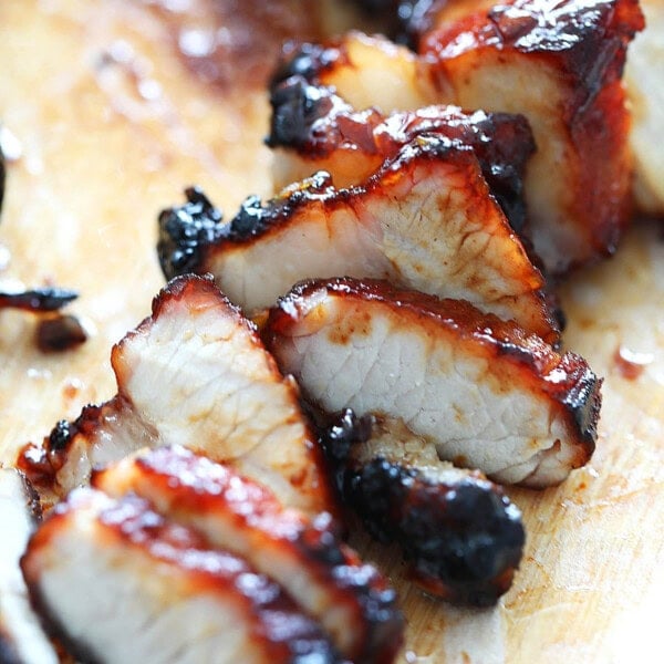 Air fryer char siu recipe, perfectly caramelized.