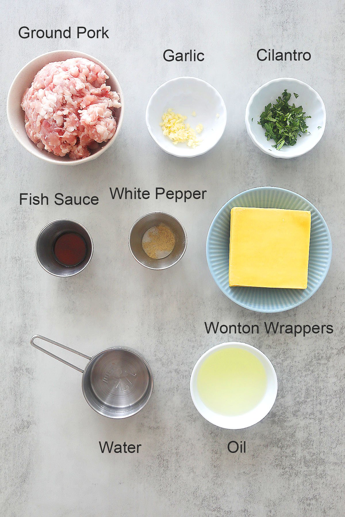 Ingredients for Thai fried wontons.