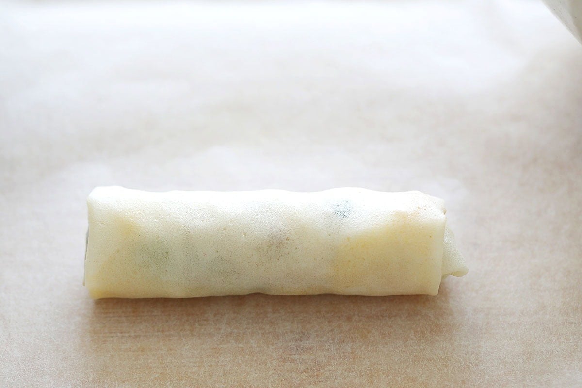 Uncooked spring roll.