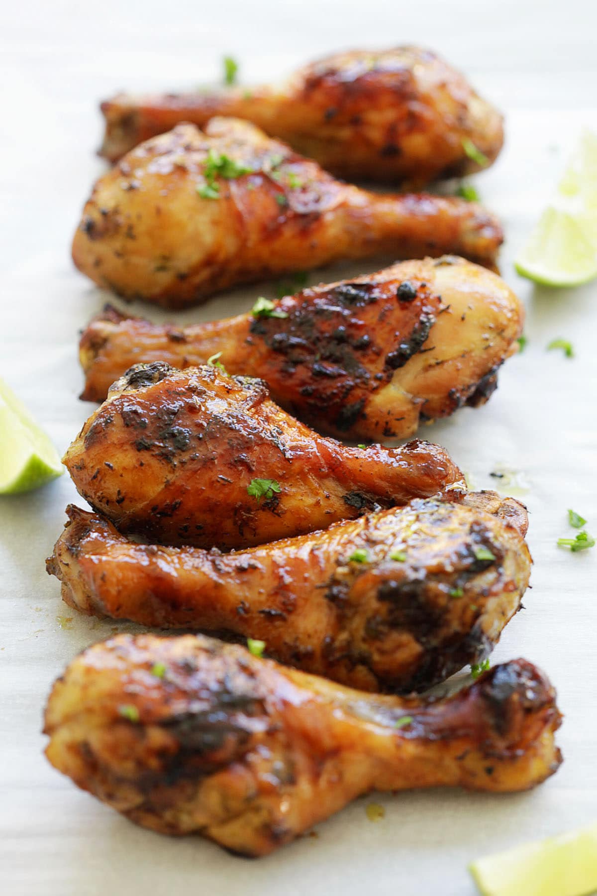 Caribbean-style grilled Jamaican jerk chicken with golden charred skin.