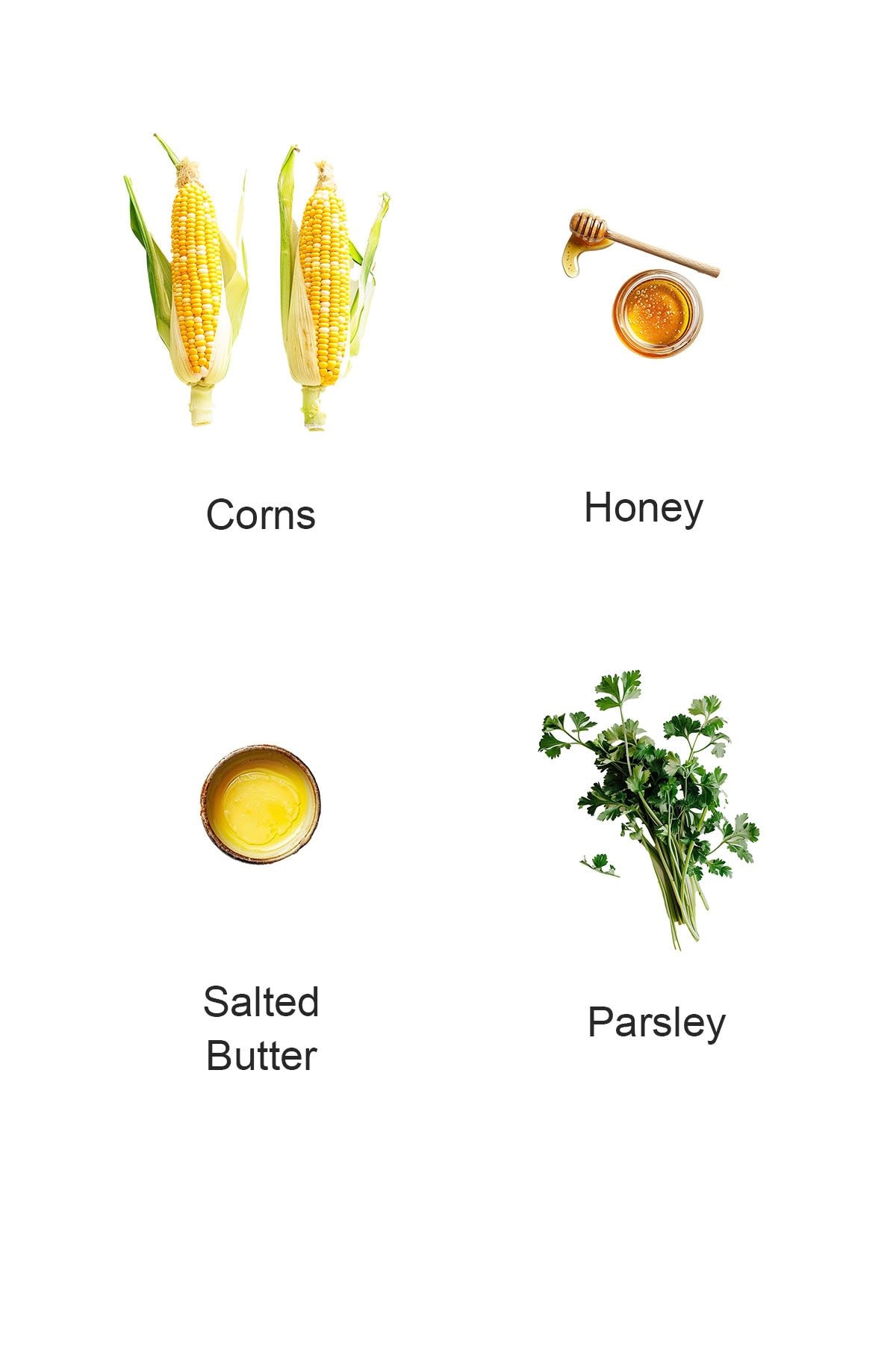 Ingredients for honey butter corn.