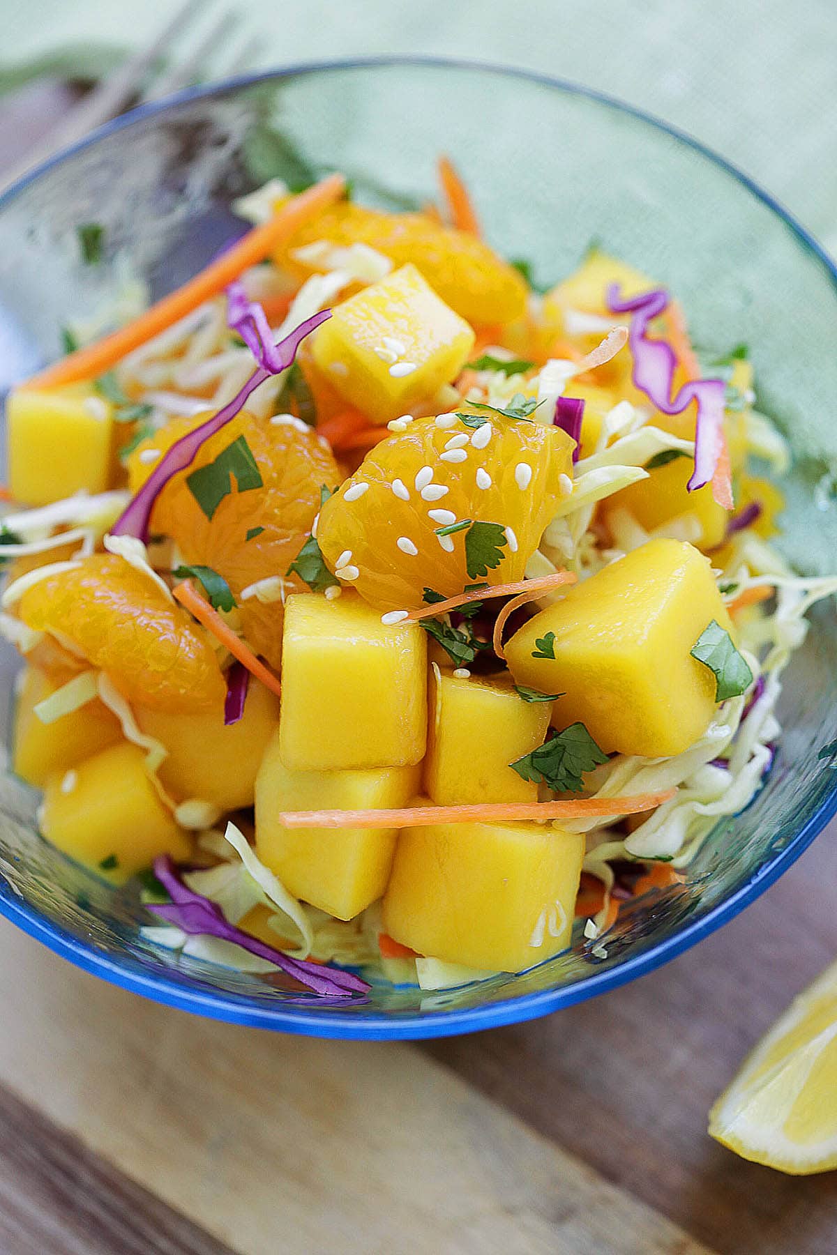 Healthy summer fruit salad served in a bowl.
