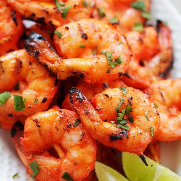 Easy and quick grilled Indian Tandoori Shrimp marinated recipe.
