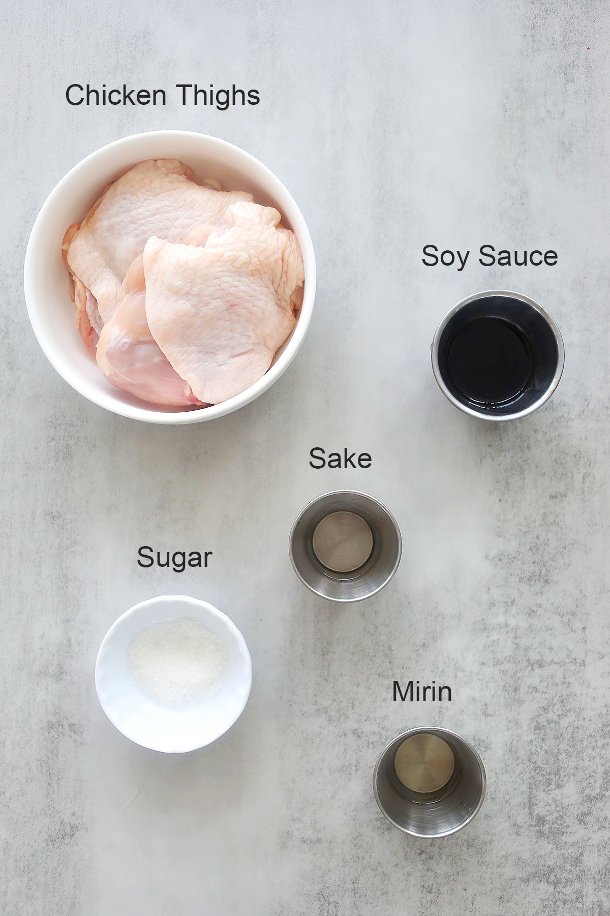 Ingredients for air fryer teriyaki chicken.