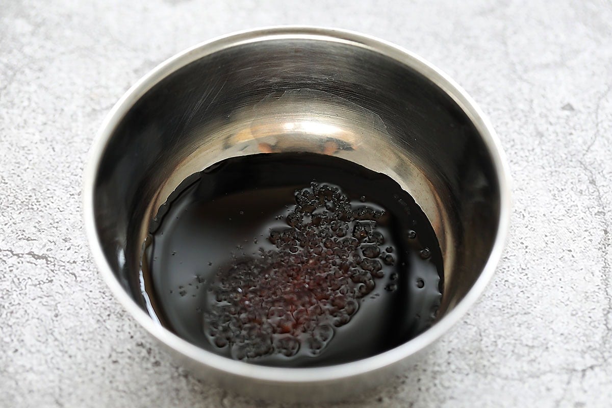Soy sauce mixture in a bowl.