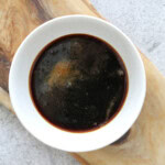 Easy homemade teriyaki sauce in bowl.