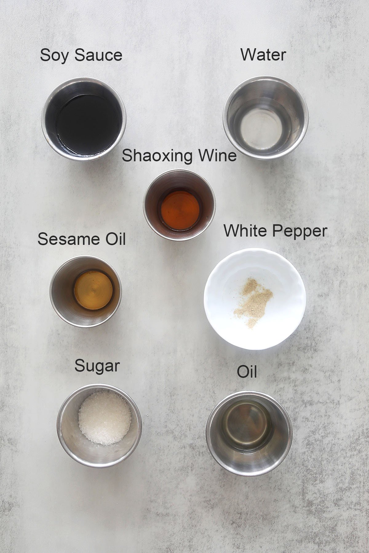 Ingredients for steamed fish sauce.
