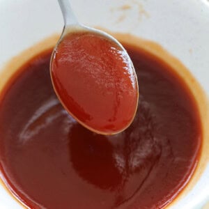 Easy sweet and sour sauce recipe in a bowl.