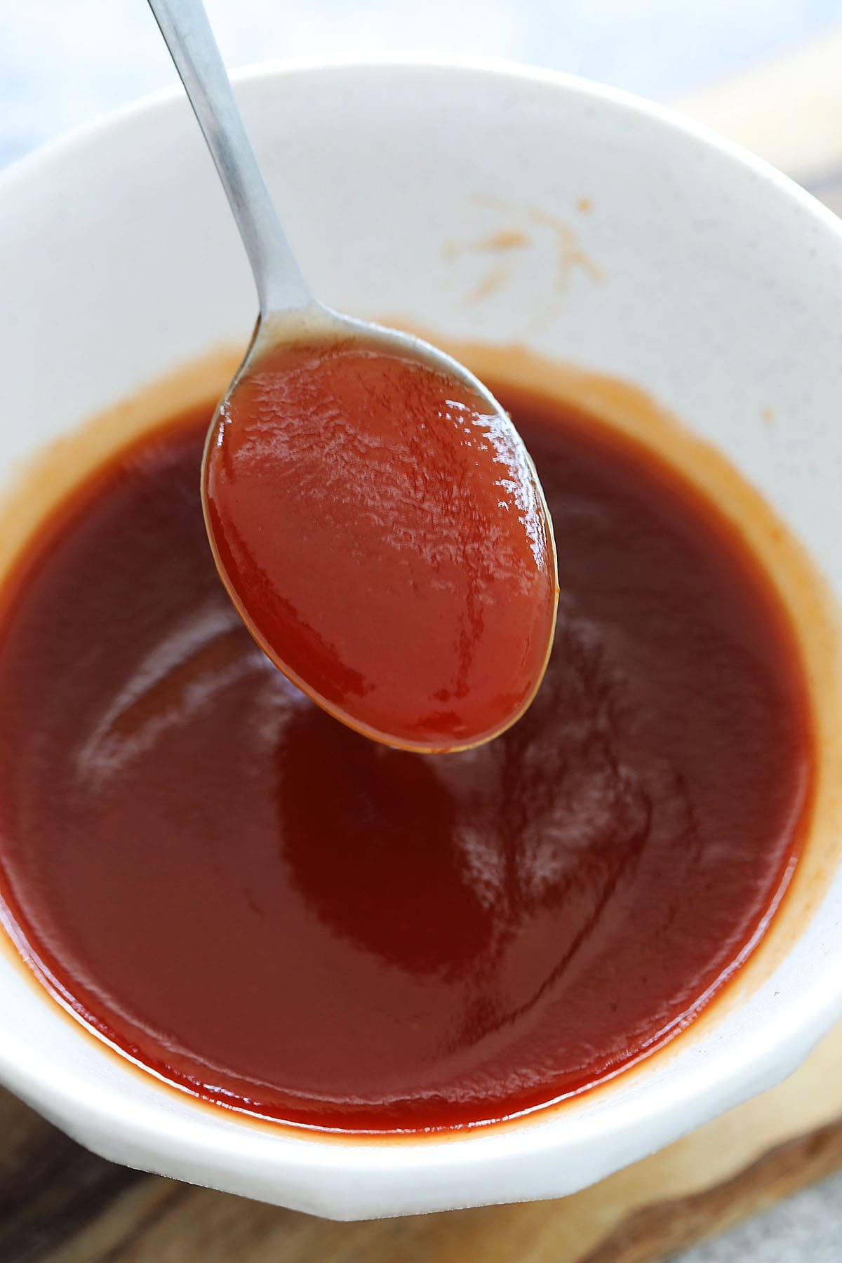 Easy sweet and sour sauce recipe in a bowl.