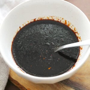 Char siu sauce in a bowl.