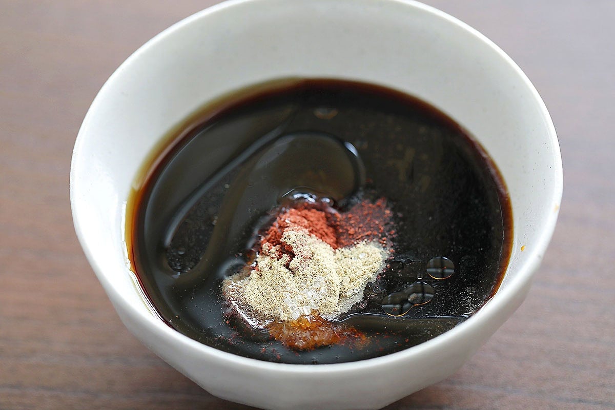 Chinese BBQ sauce ingredients in a bowl.