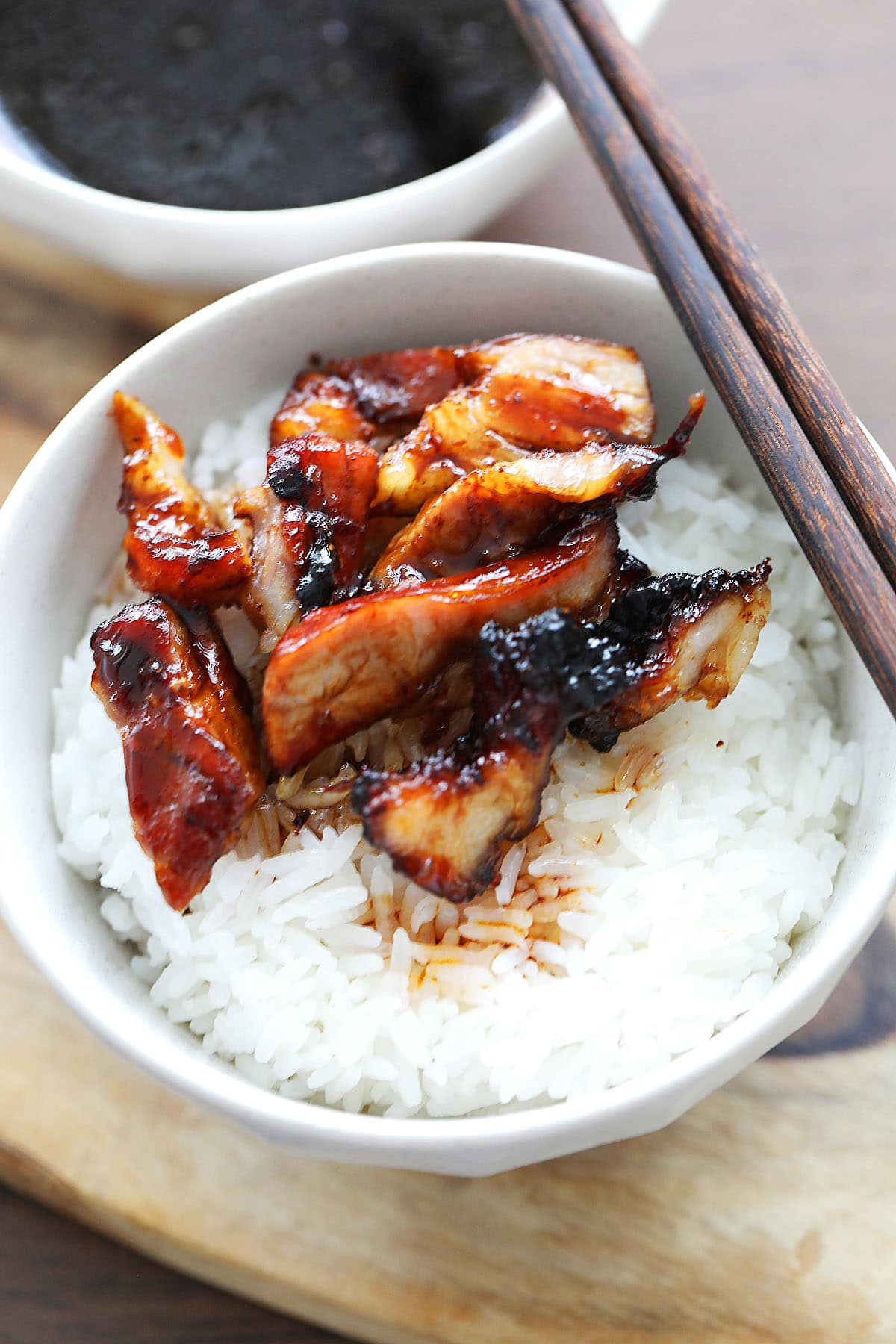 Chinese BBQ pork made with homemade char siu sauce.
