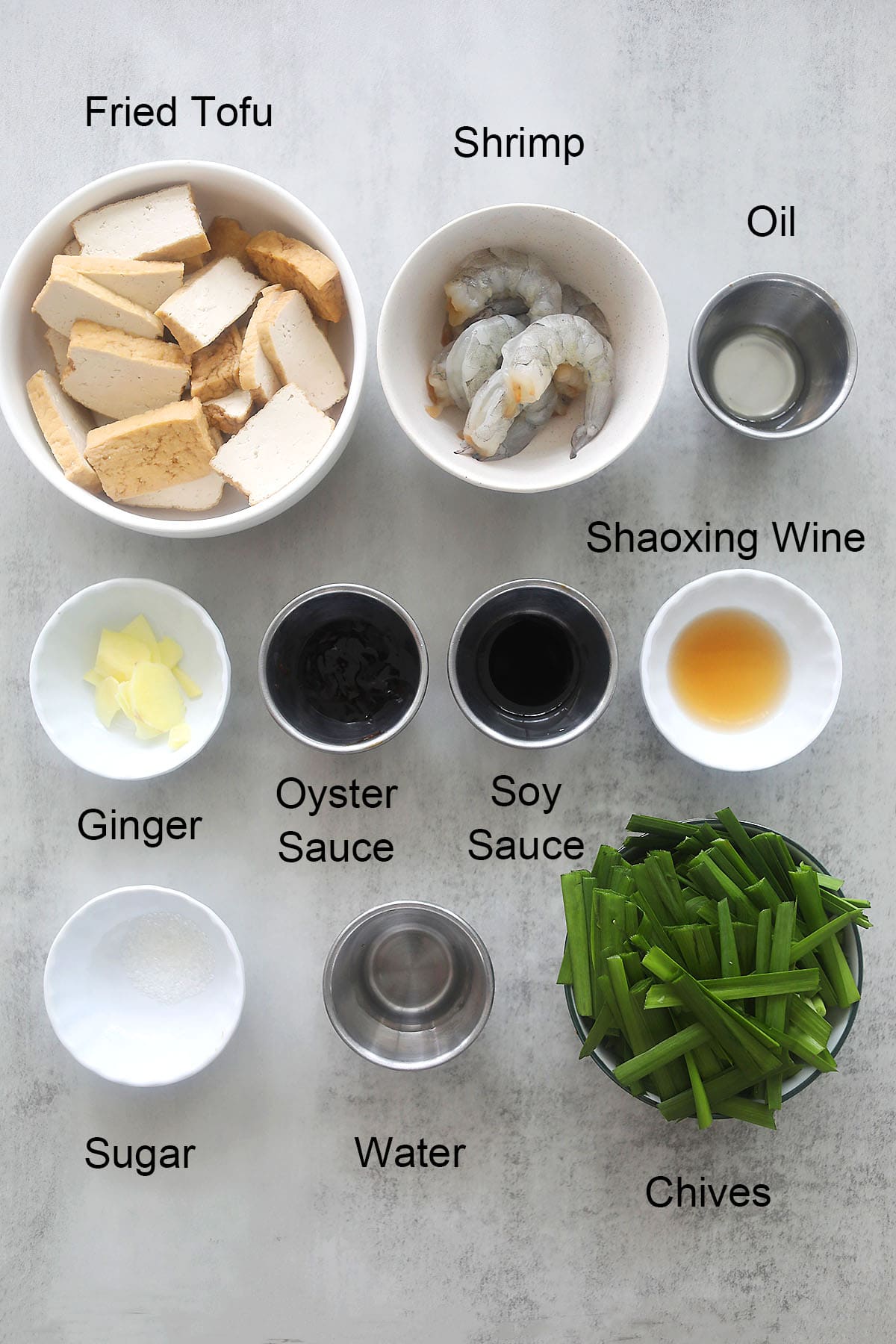 Ingredients for stir fried veggies with tofu.