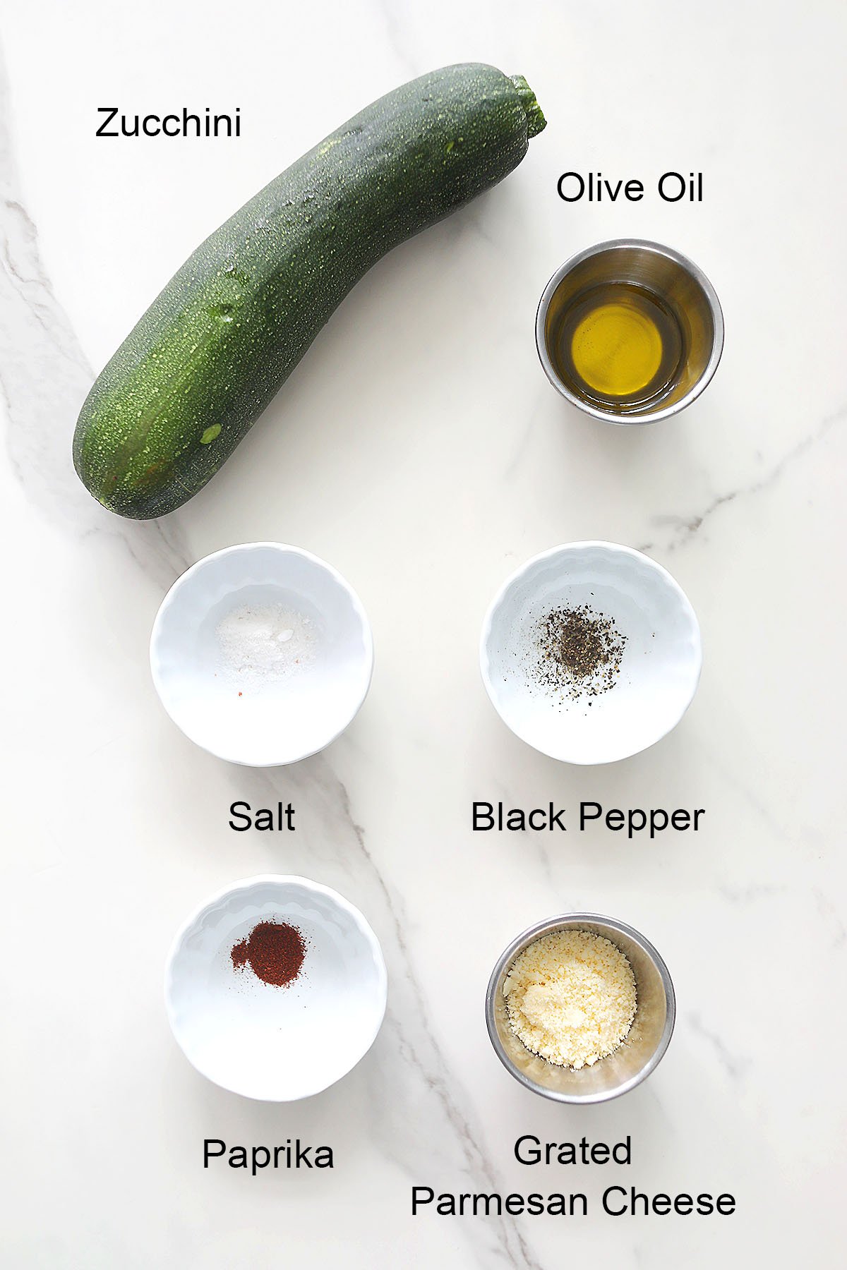 Ingredients for air fryer zucchini.