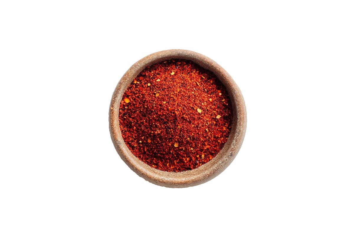 Korean chili powder in a bowl.