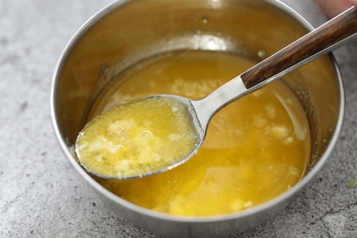 Garlic butter in a bowl.