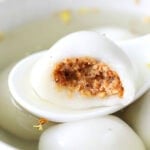 Peanut tang yuan with sweet peanut filling.