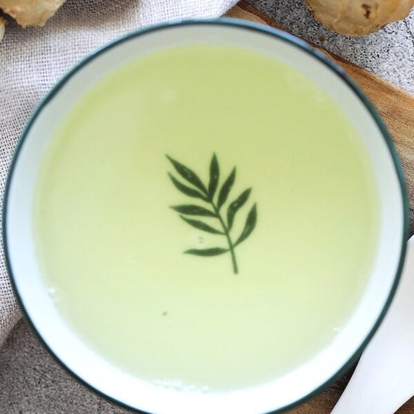 Sweet ginger soup for tang yuan in a bowl.