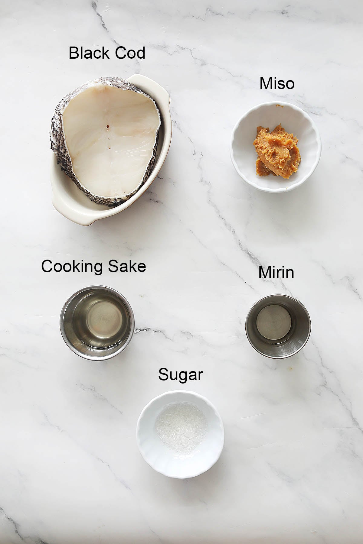 Ingredients for miso cod.