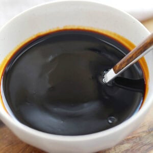 Homemade kung pao sauce in a bowl.