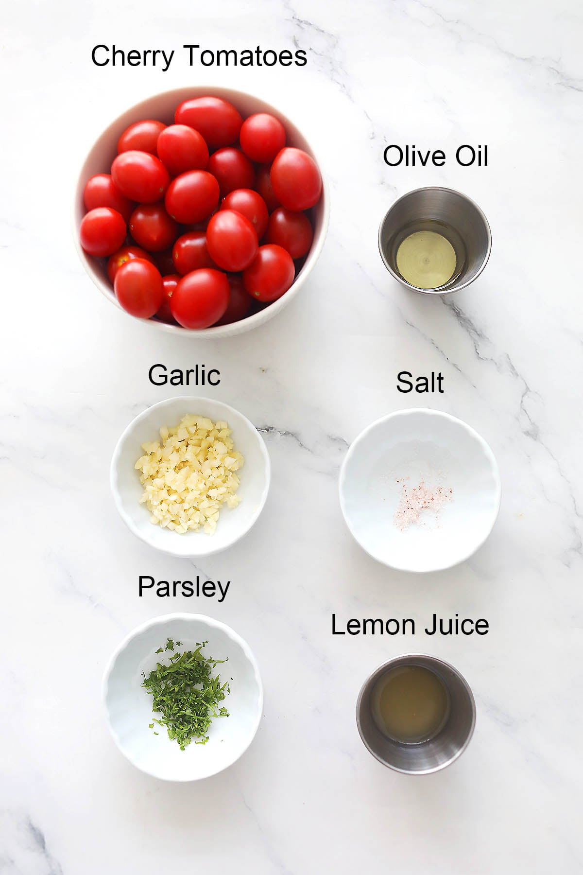 Ingredients for grilled tomatoes.