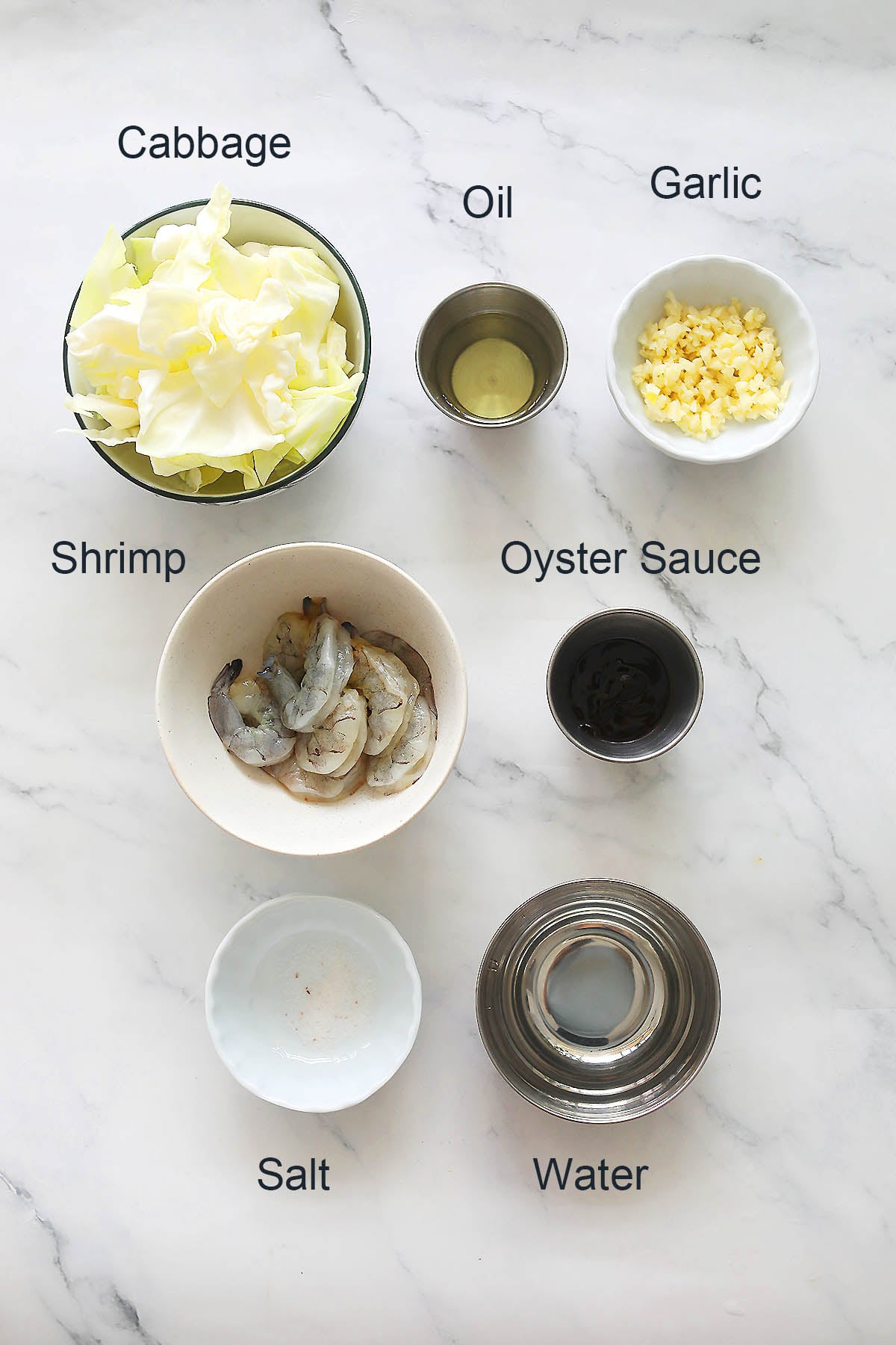 Ingredients for sauteed cabbage.