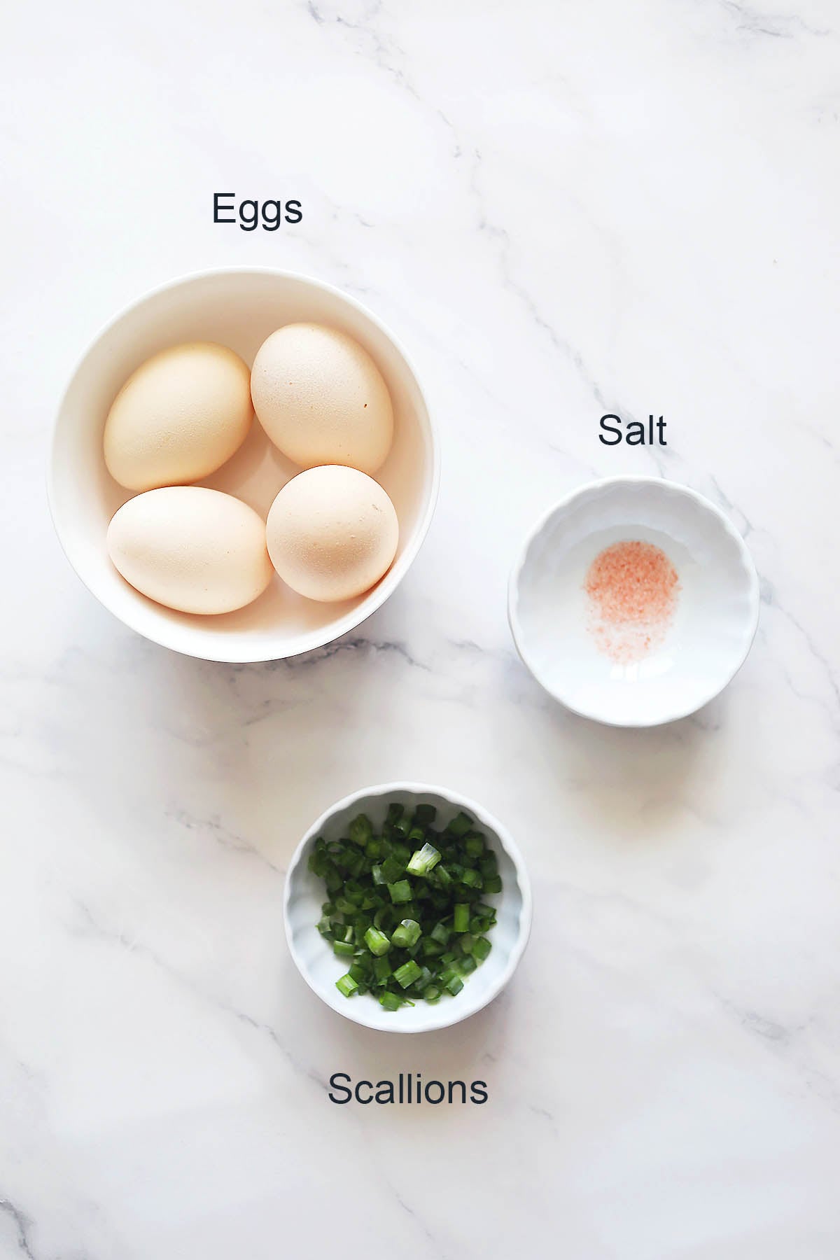 Ingredients for Korean steamed egg.