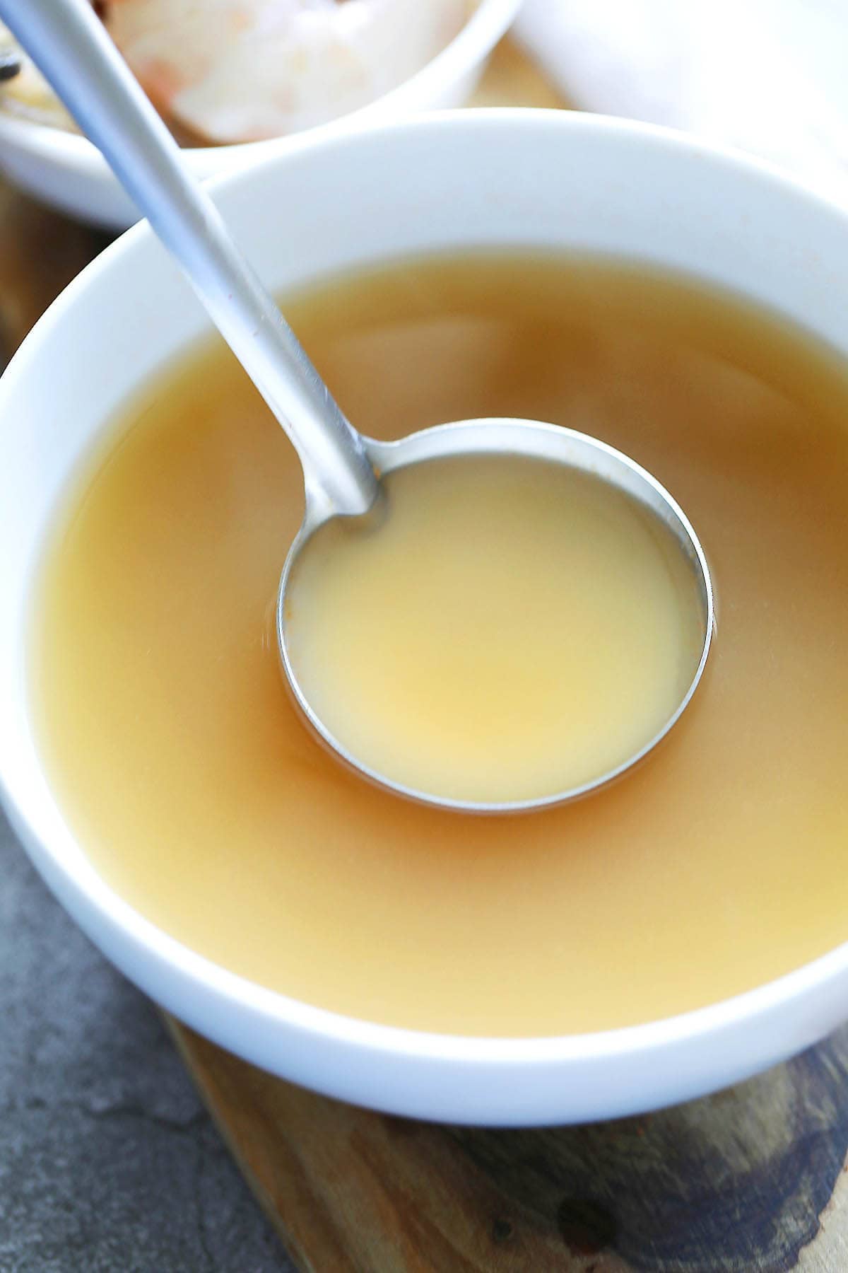 Shrimp stock recipe with shrimp shells and heads.