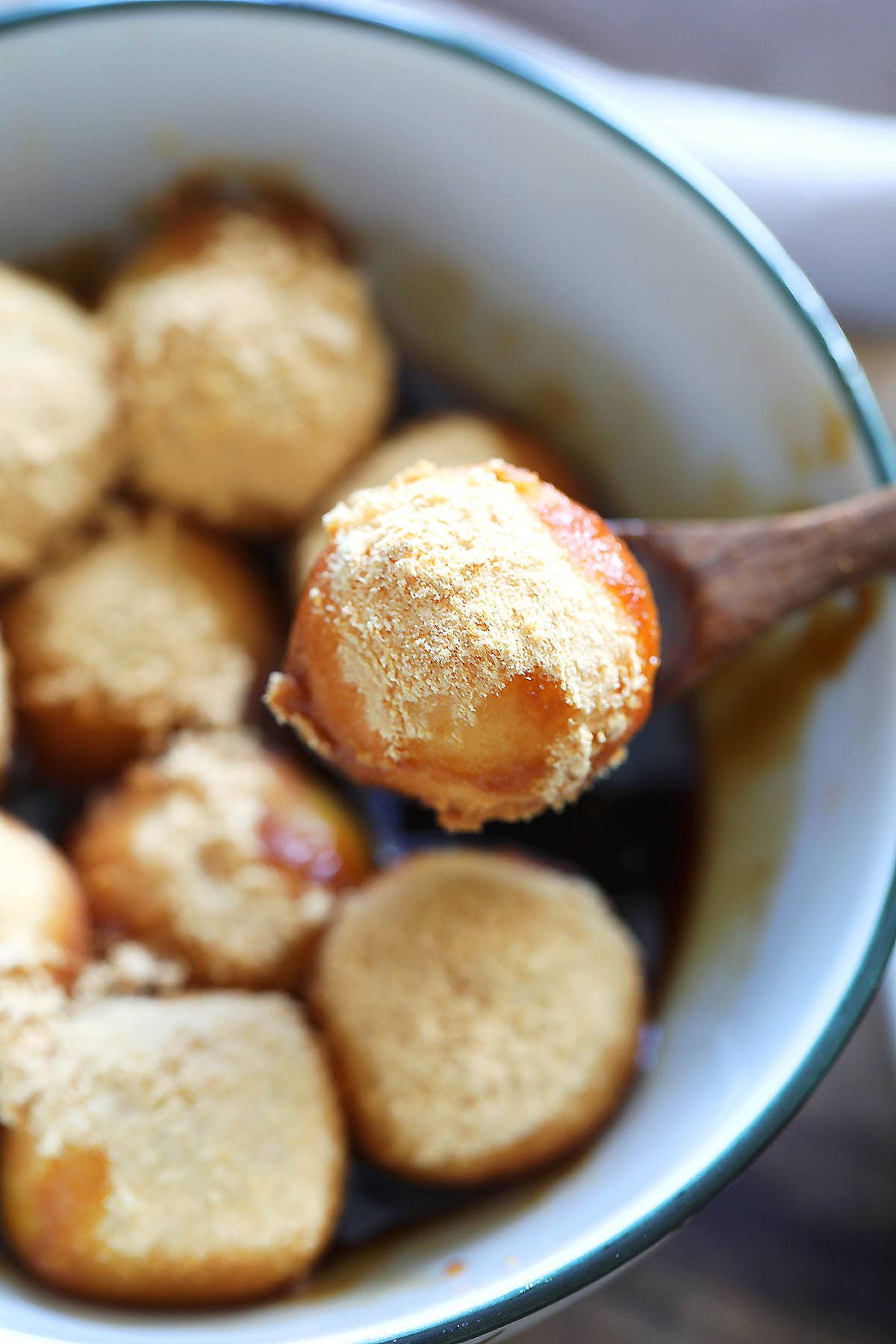 Asian brown sugar dumpling recipe made with glutinous rice flour.