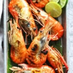 Thai grilled shrimp recipe with river prawn.