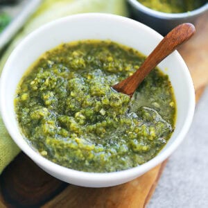 Easy homemade Thai seafood dipping sauce recipe made with fish sauce and cilantro.