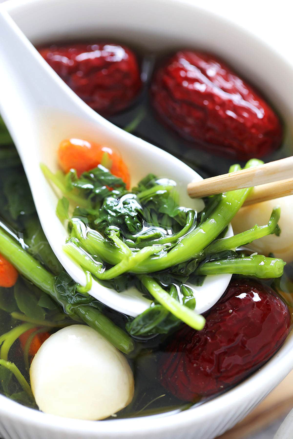 Chinese watercress soup recipe with fish balls.