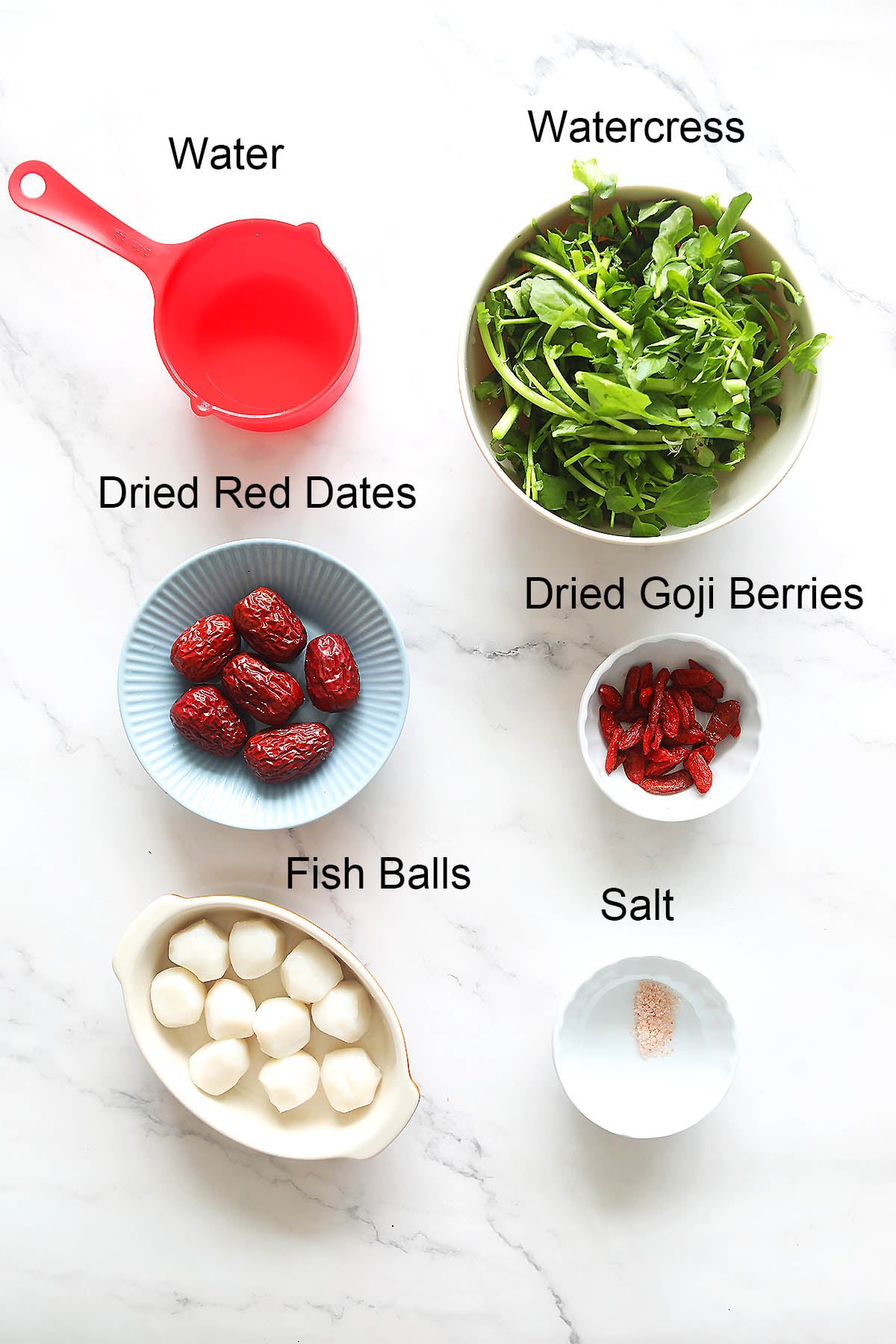Ingredients for watercress soup.