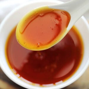 A spoonful of homemade caramel.
