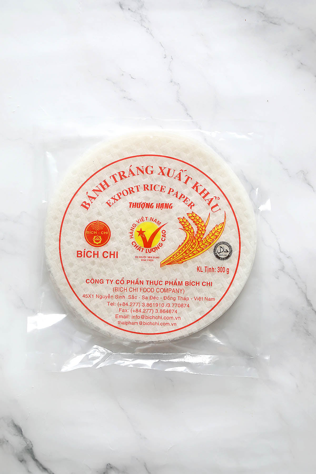 A packet of Vietnamese rice paper.