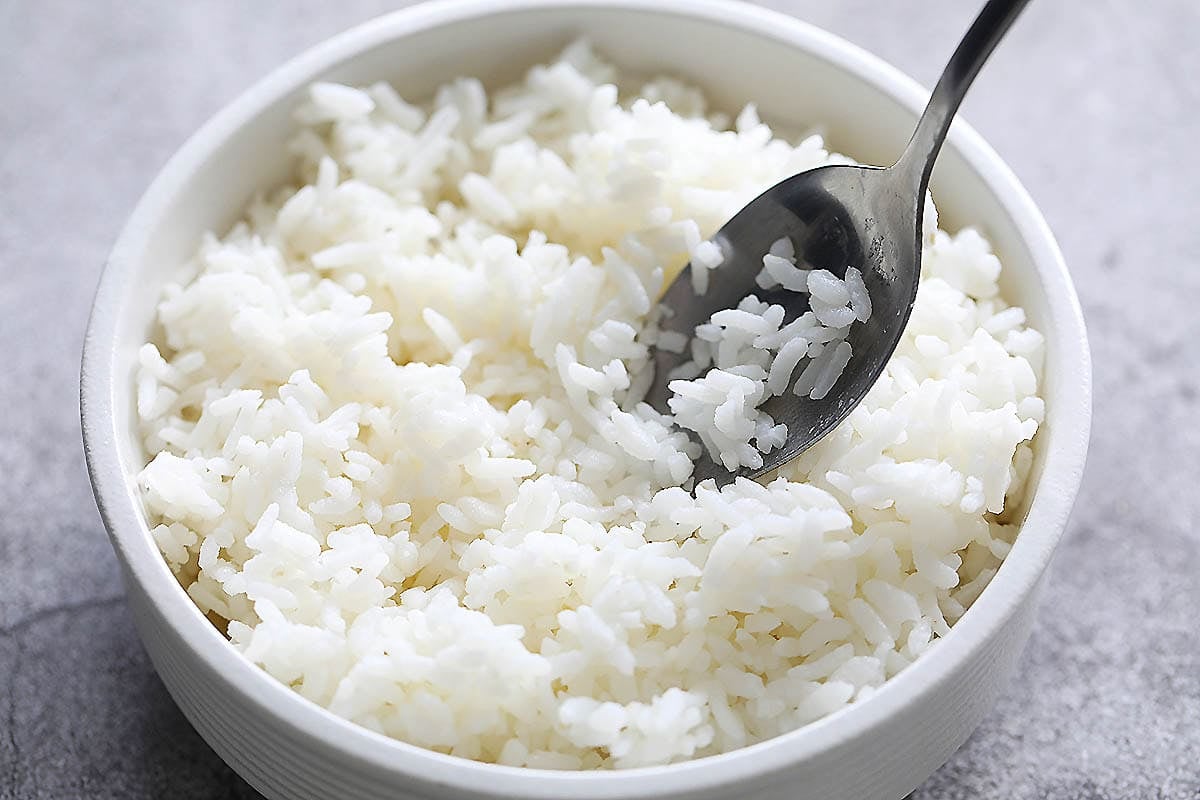Overnight rice in a bowl.