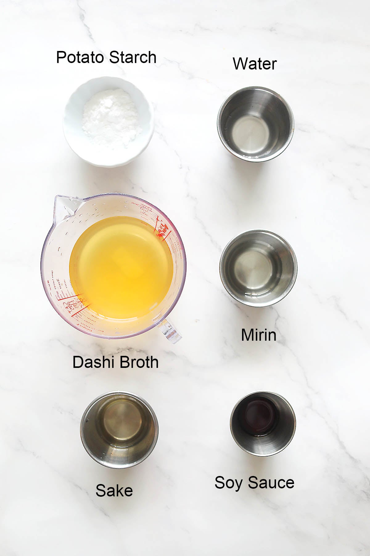 Ingredients for dashi sauce.